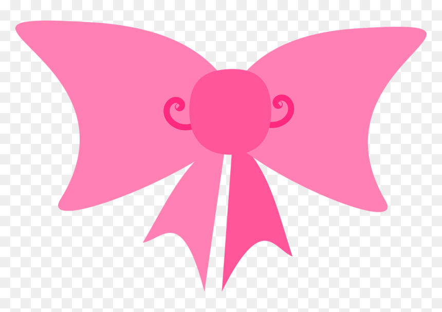 โบว์ สีชมพู การ์ตูน, HD Png Download - pink ribbon png