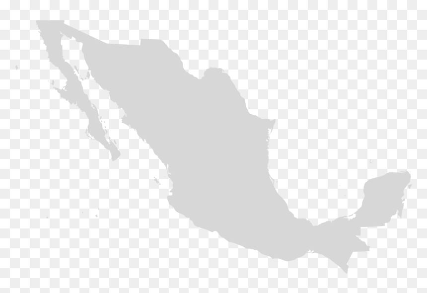 Mexico Map Silhouette, HD Png Download - mexico png
