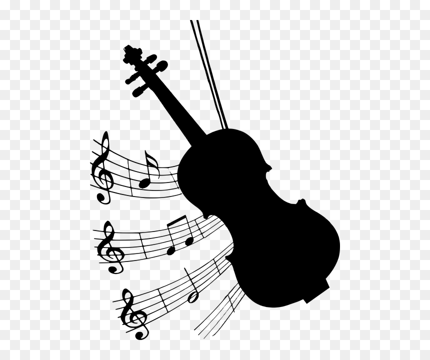 Free Photo Violin Bow Music Silhouette Musical - Violin With Music Notes, HD Png Download - violin png