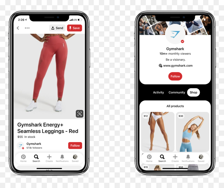 Pinterest Gymshark Shopping - Iphone, HD Png Download - pinterest png