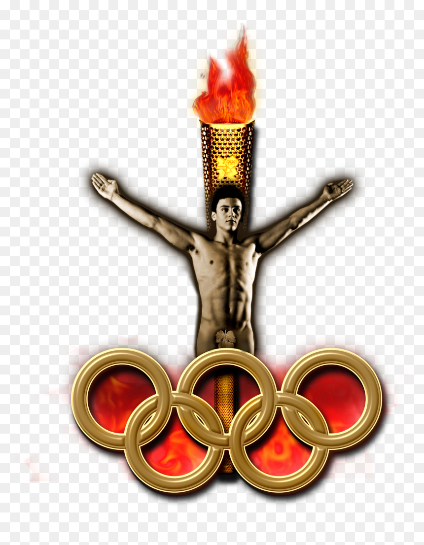 Olympic Torch Png Download - Tom Daley's Olympic Ring, Transparent Png - torch png