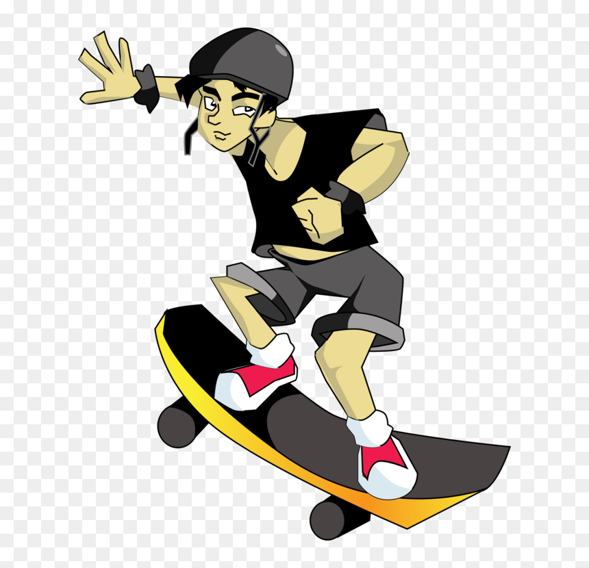 Skateboarding Equipment And Supplies,player,yellow, HD Png Download - skateboard png