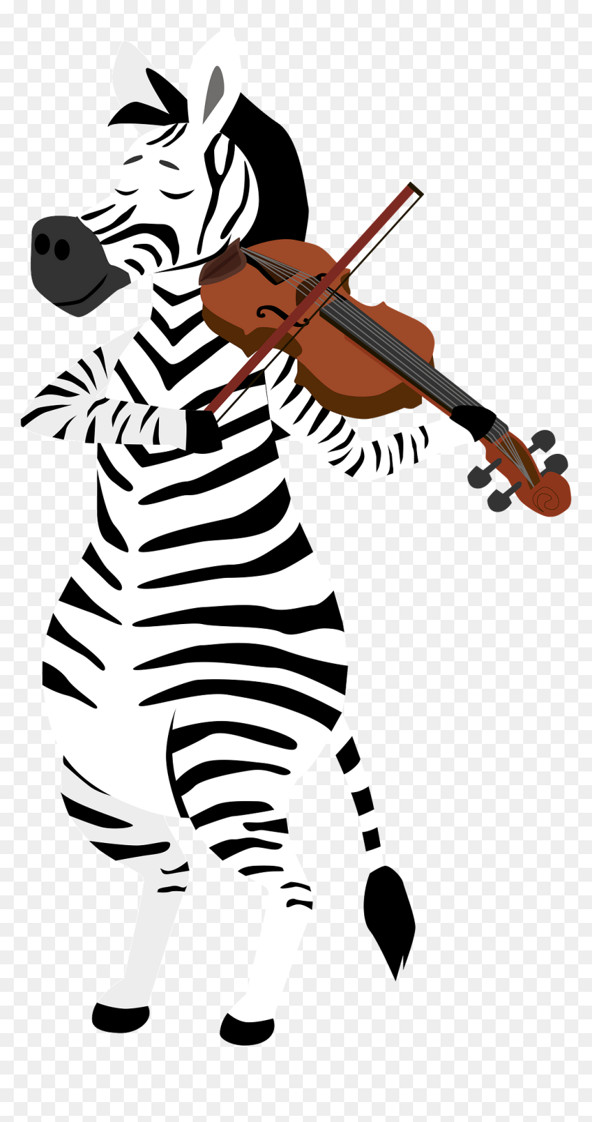 Zebra Playing Violin Clipart - Illustration, HD Png Download - violin png