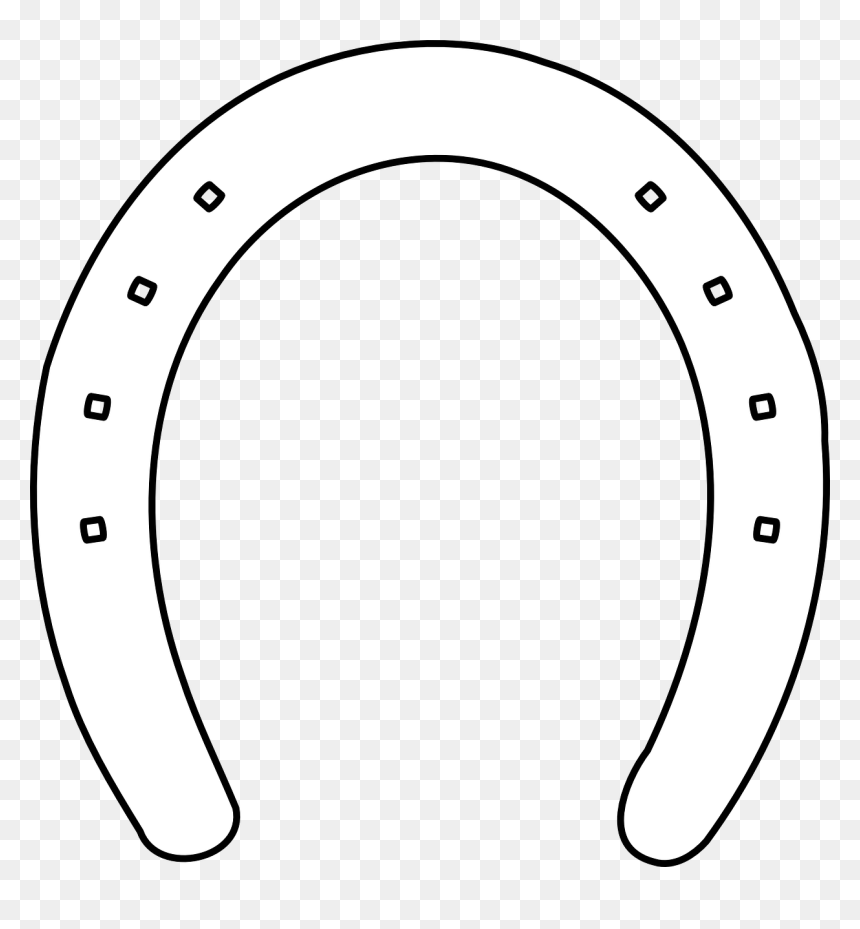 White Horse Shoe Silhouette, HD Png Download - horseshoe png