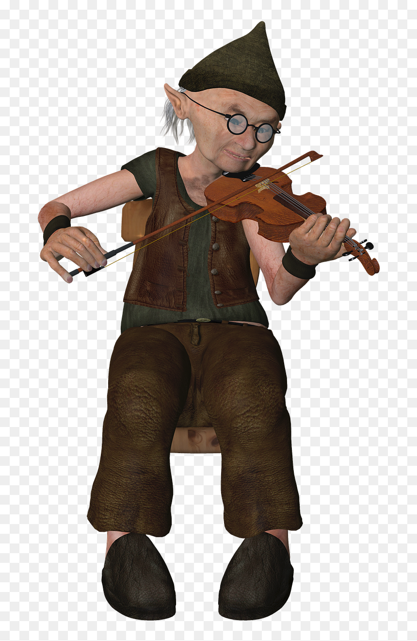 Old Man With A Violin In His Hands Cartoon, HD Png Download - violin png