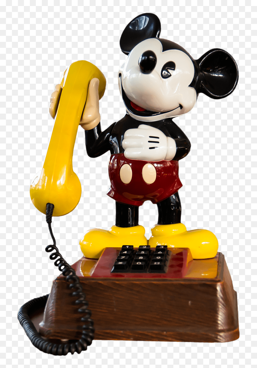 Vintage Mickey Mouse Telephone Clip Arts - Mickey Mouse Baby Phone, HD Png Download - telephone png