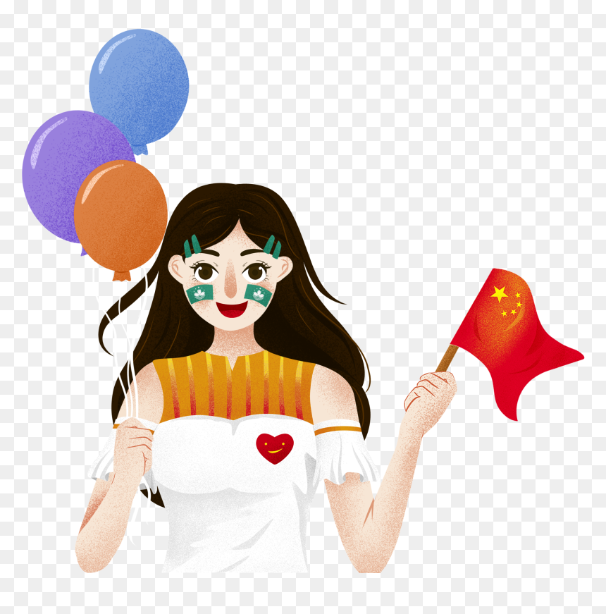 Cartoon Girl Fresh Celebration Png And Psd - Girl, Transparent Png - celebration png