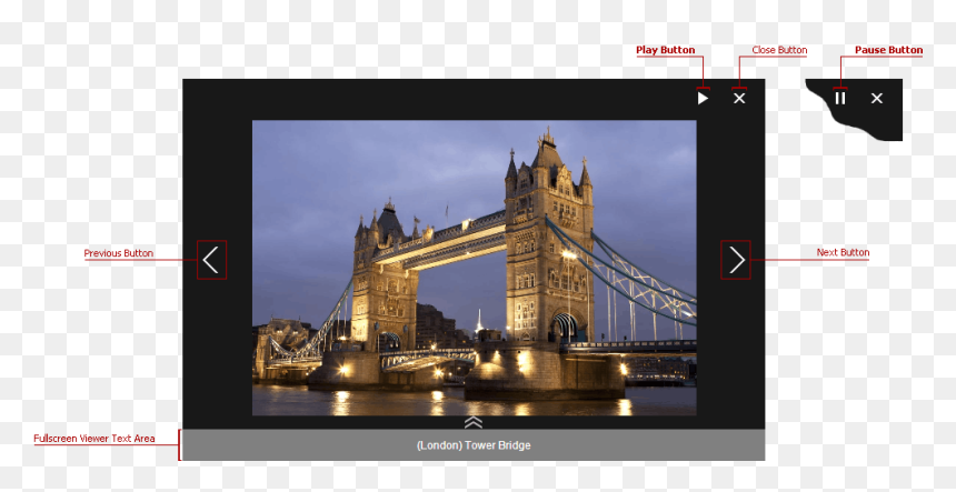 Imagegallery Playpausebuttons - Tower Bridge, HD Png Download - pause button png