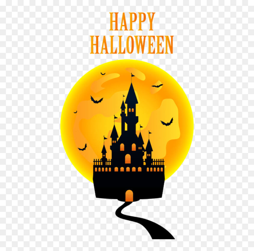 Free Png Happy Halloween With Castle Png Images Transparent - Clip Art, Png Download - happy halloween png