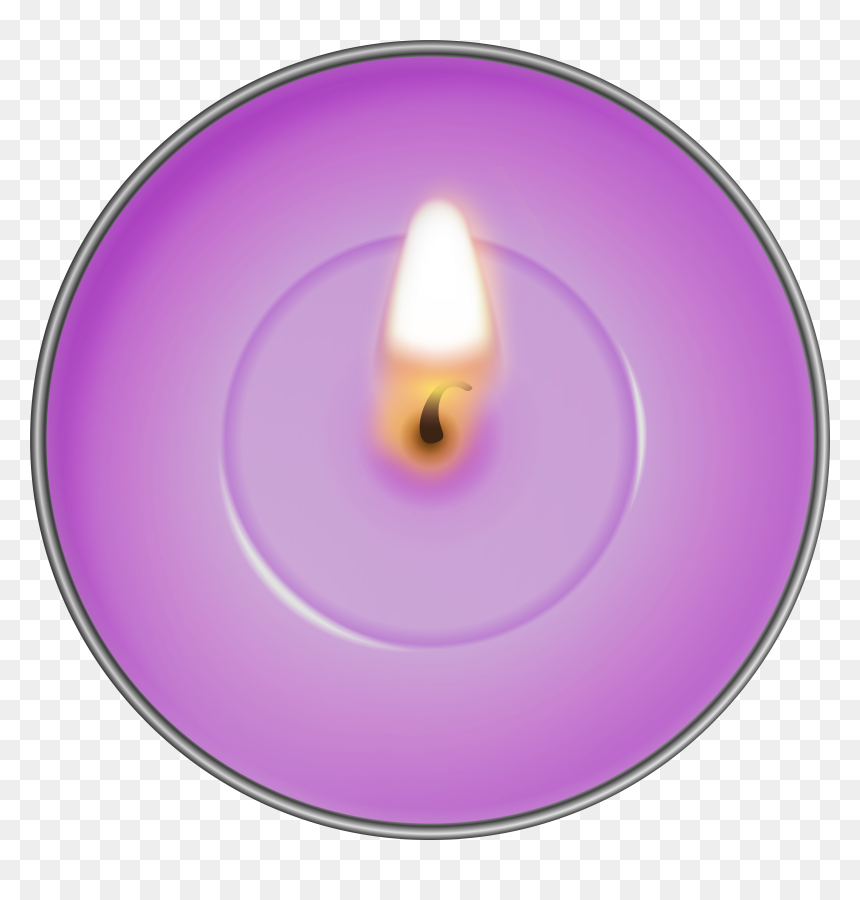 Round Purple Candle Png Clip Art, Transparent Png - candle flame png