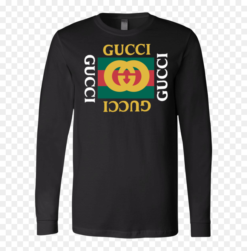 Tt0084 Gucci Logo Long Sleeve T-shirt - Long-sleeved T-shirt, HD Png Download - gucci png