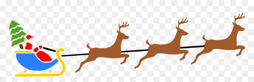 Deer And Santa Png, Transparent Png - reindeer png