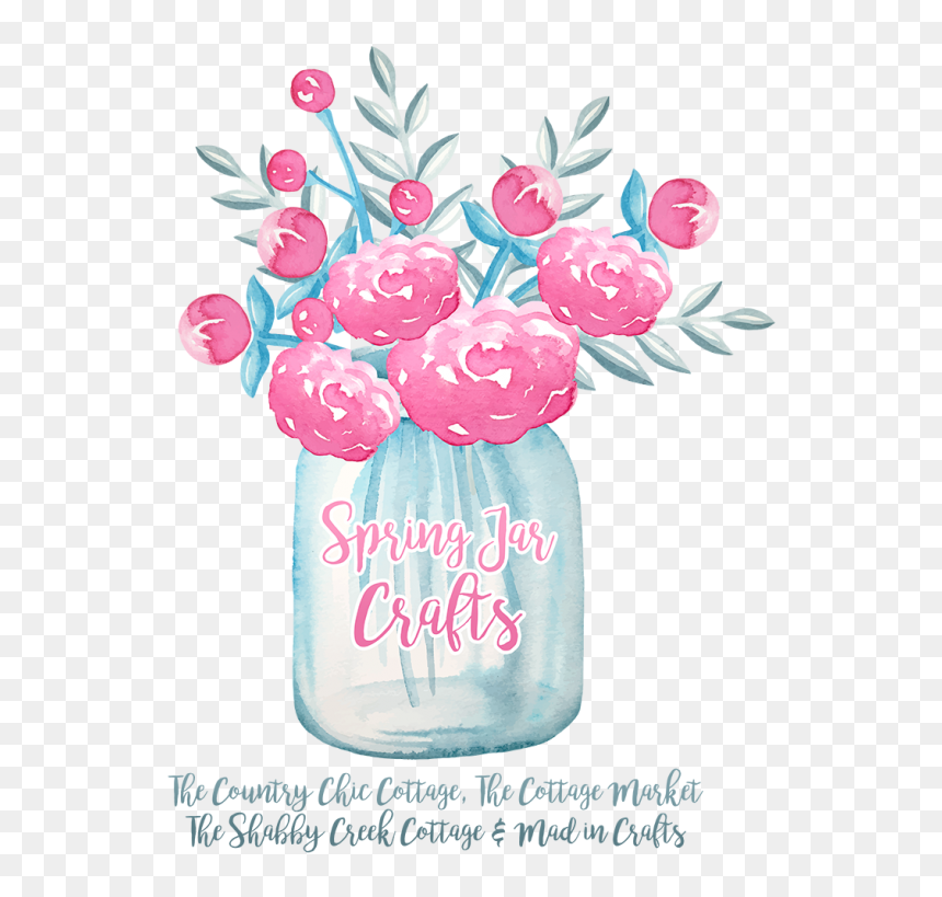 Transparent Floral Watercolor Png - Clip Art, Png Download - mason jar png