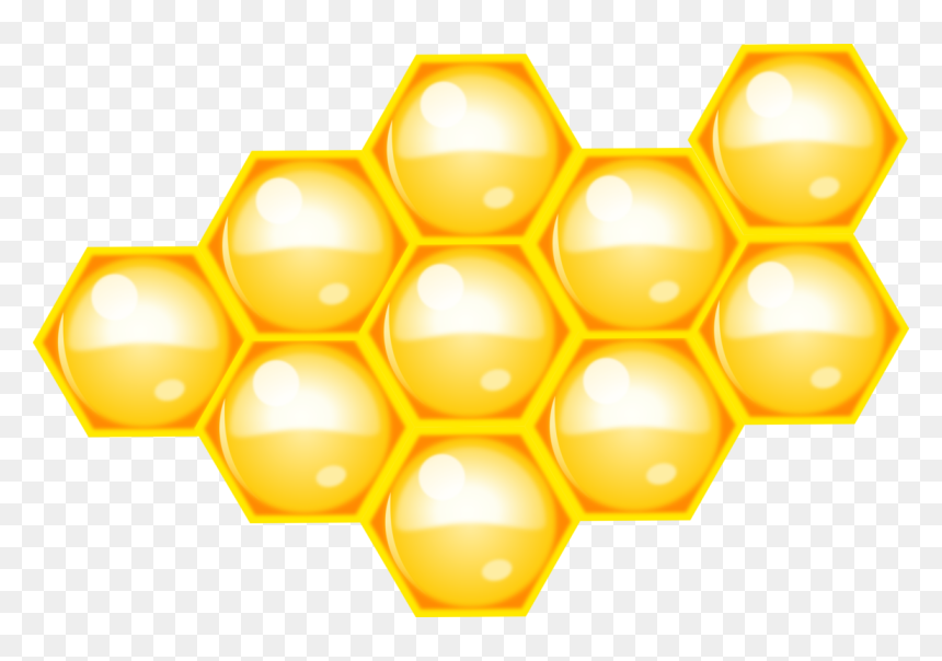 Symmetry,material,yellow Png Clipart - Clip Art Honeycomb, Transparent Png - honey png