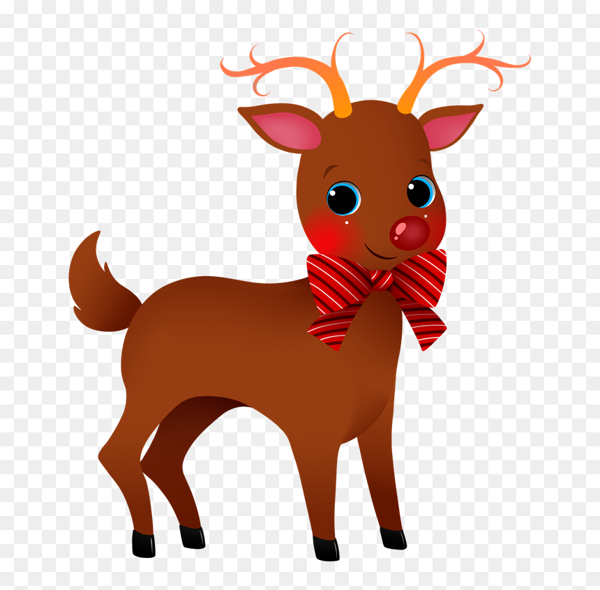Cute Clipart Reindeer Christmas, HD Png Download - reindeer png