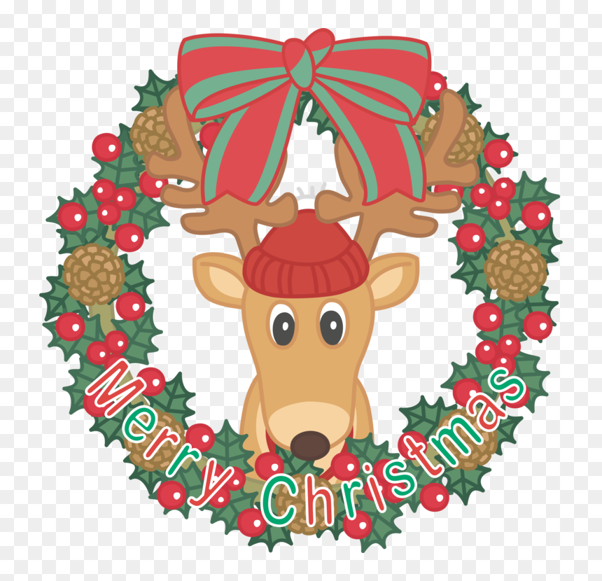 Christmas Eve,deer,reindeer - พวงหรีด ฮ อ ล ลี่, HD Png Download - reindeer png