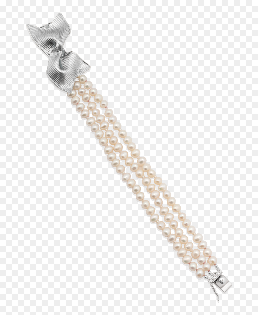 Twist Bow Pearl Bracelet - Pearl, HD Png Download - jewellery models png hd