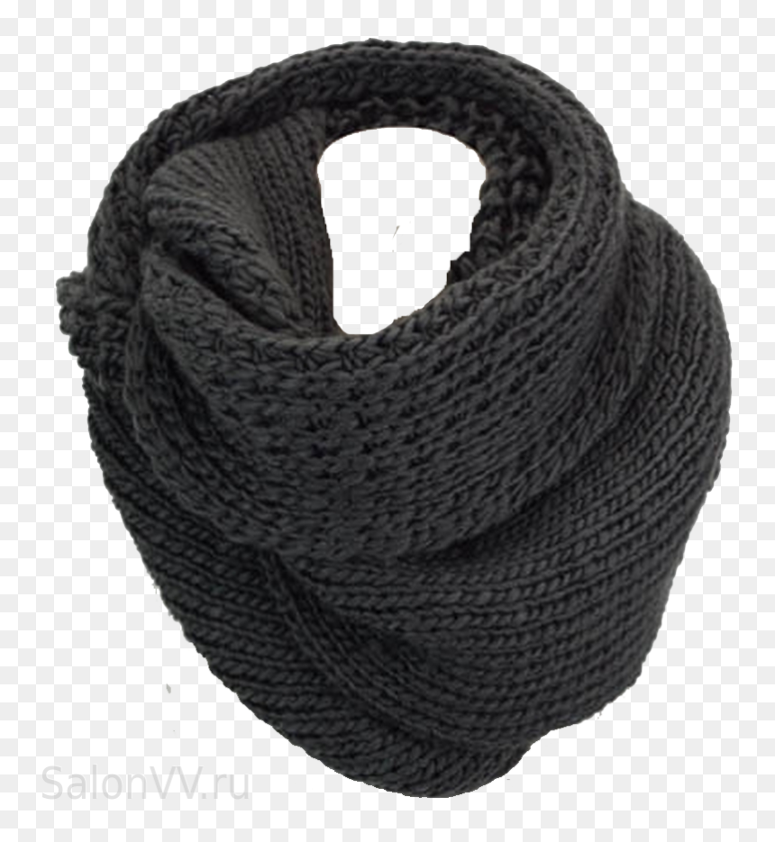 Black Scarf Png Image - Knitted Scarf Transparent Background, Png Download - scarf png