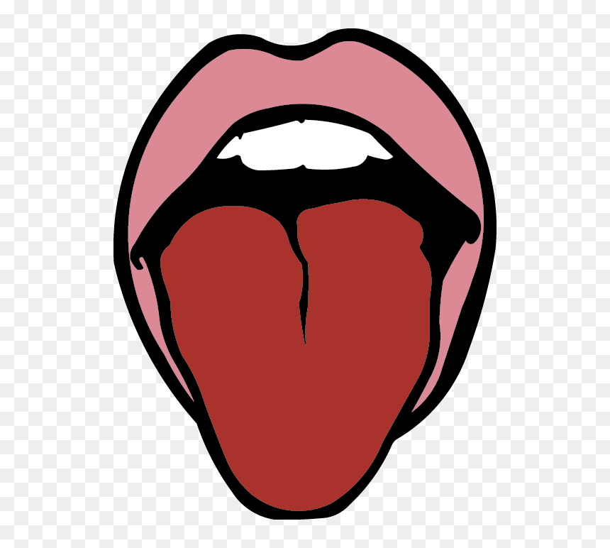 Lips And Tongue Graphic - Tongue Clipart, HD Png Download - tongue png