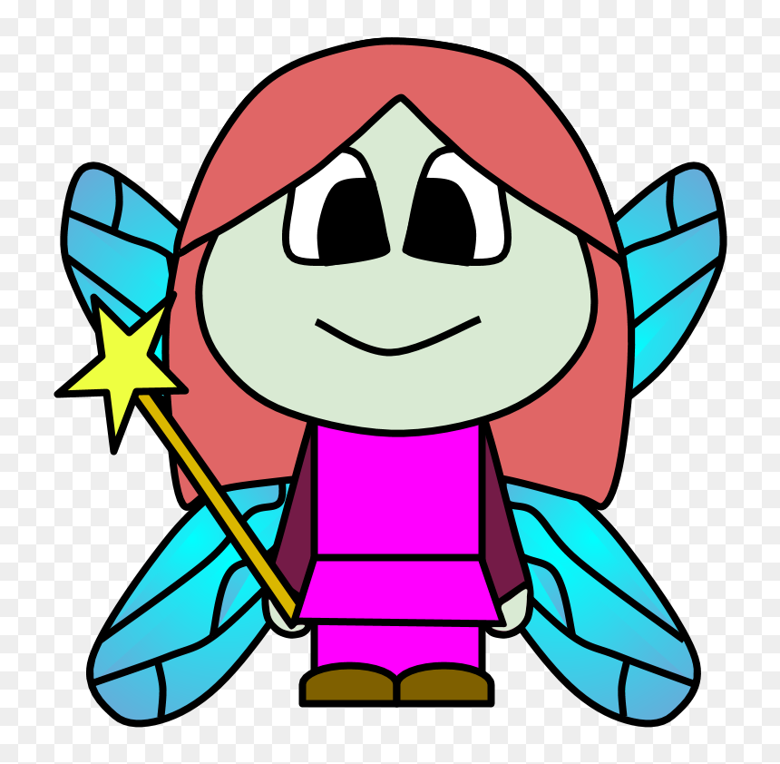 Fairy, Wings, Wand, Big Eyes, Cartoon Person, HD Png Download - fairy wings png