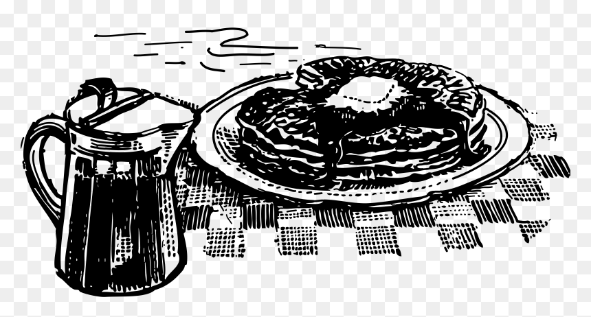 Pancakes And Syrup Clip Arts - Black And White Transparent Background Pancakes Clipart, HD Png Download - pancakes png