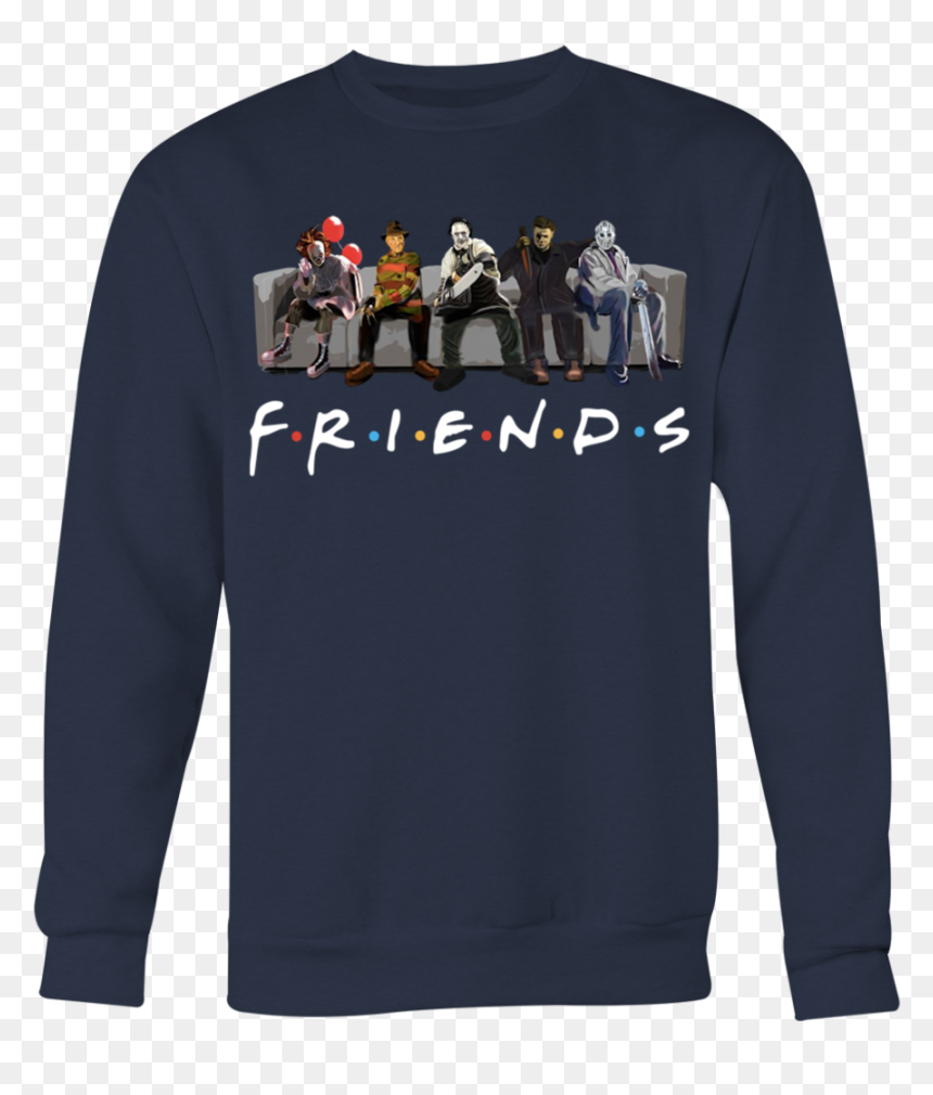 Pennywise It Leatherface Krueger Jason Voorhees Myers - Friends Horror Movies Characters Shirt, HD Png Download - jason png