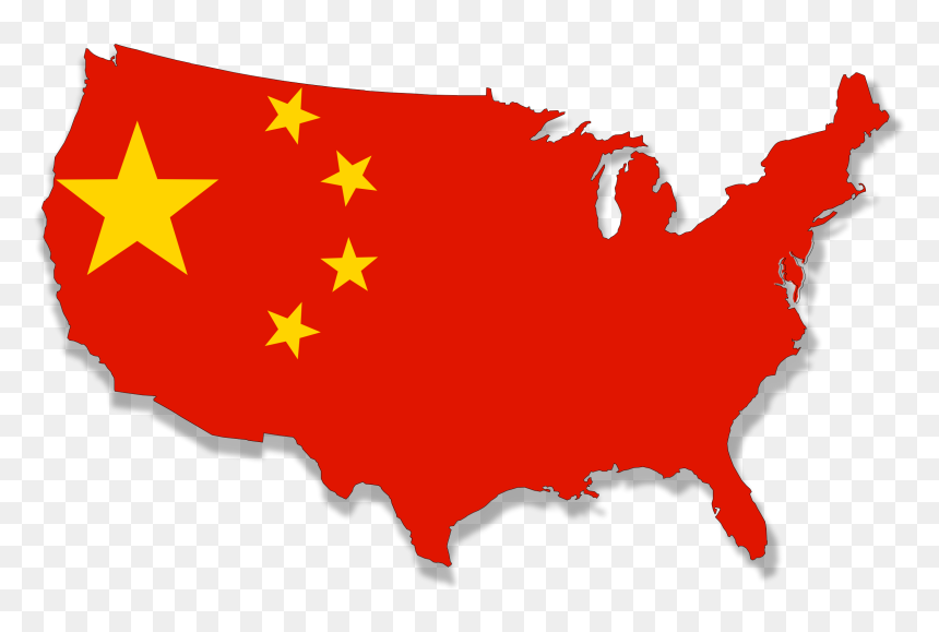 Usa In About 30yrs Flag Map Clip Arts - China Flag Vector Png, Transparent Png - usa map png