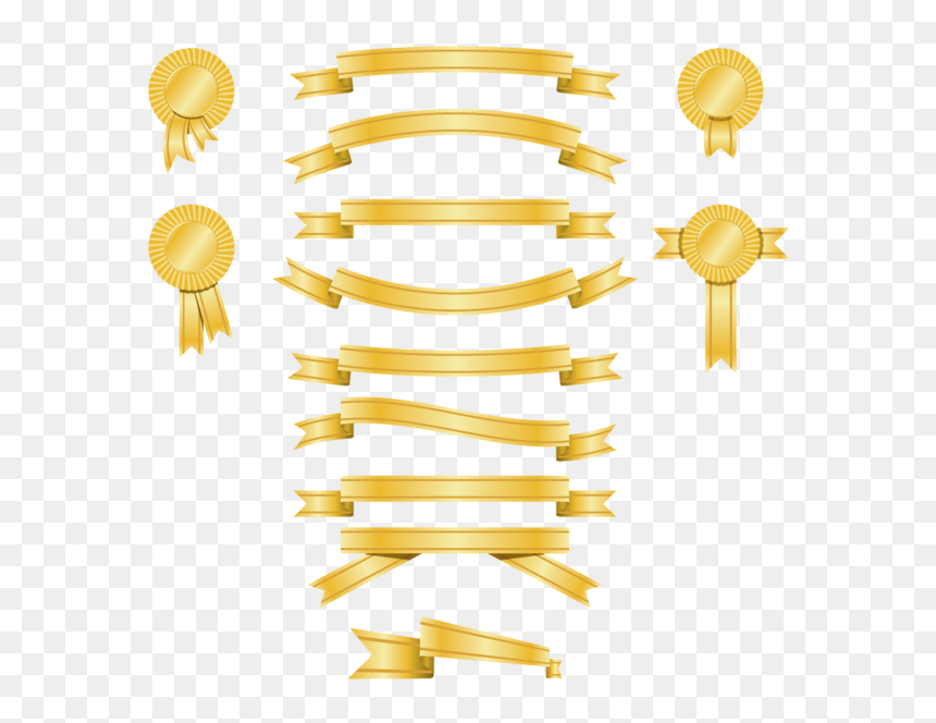 Ribbon Vector, HD Png Download - gold banner png