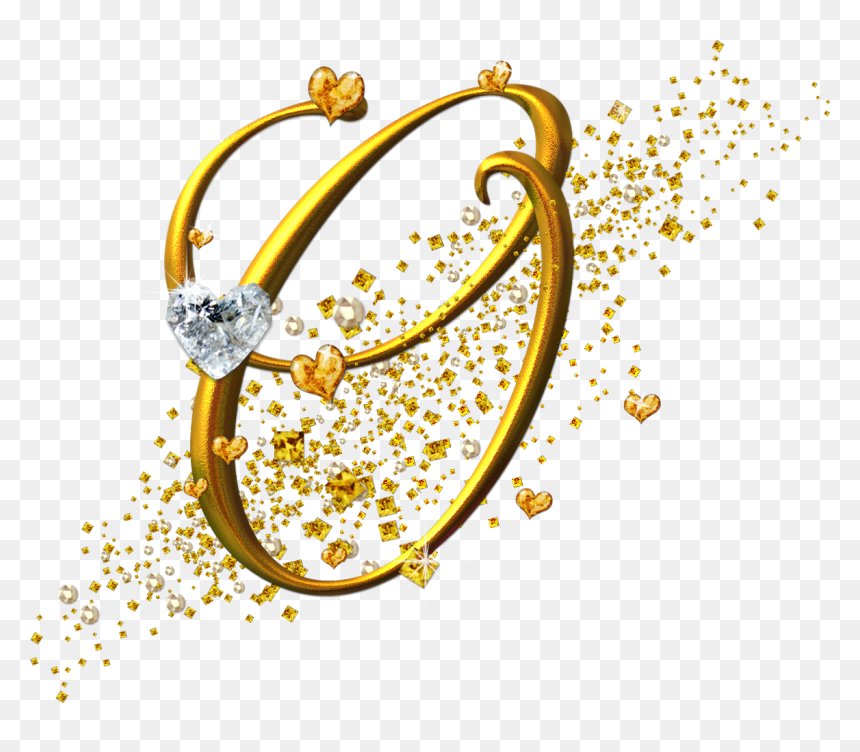 Alfabeto Dorado Con Corazones Png - Letter O Png Gold, Transparent Png - corazones png
