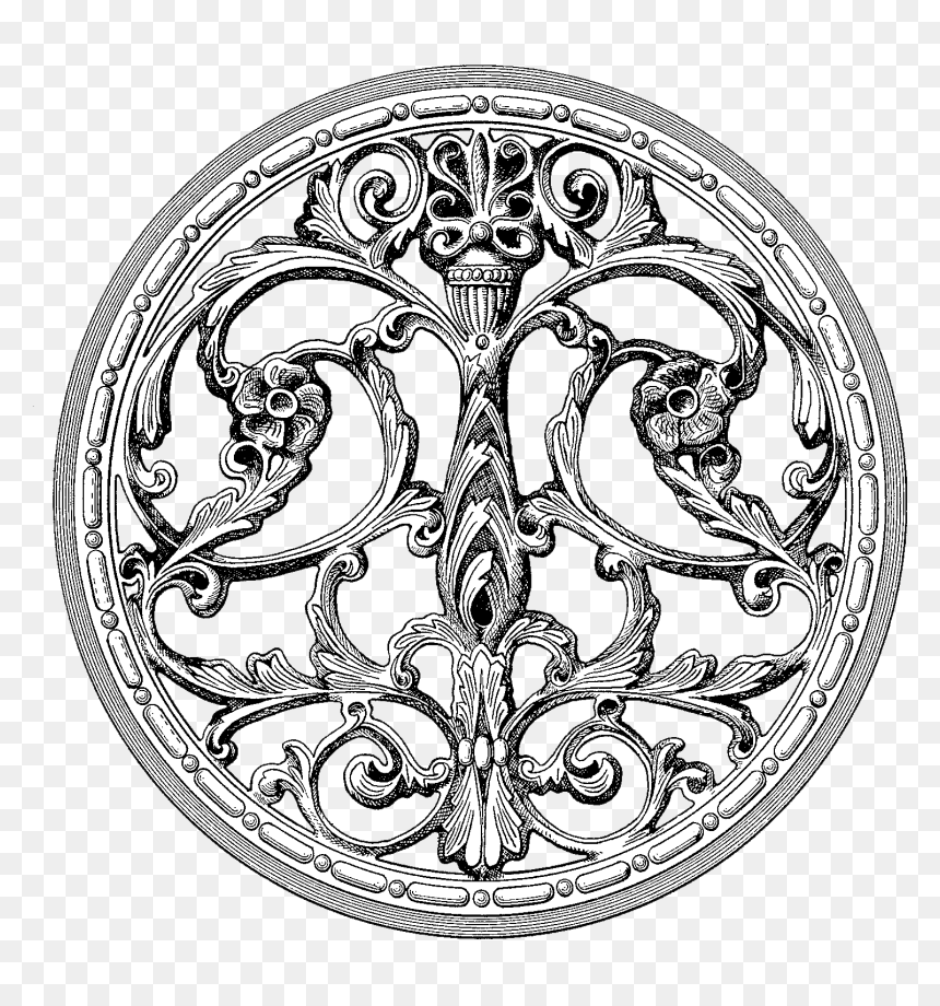 Filigree Drawing Steampunk - Steampunk Black And White, HD Png Download - filigree png