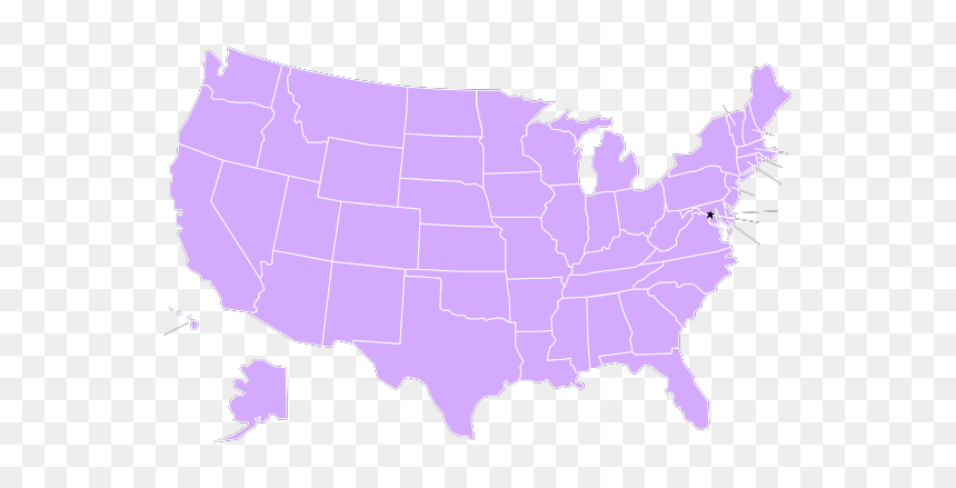 Us Color Map With State Names Svg Clip Arts - Many Delegates Does California Have, HD Png Download - us map png
