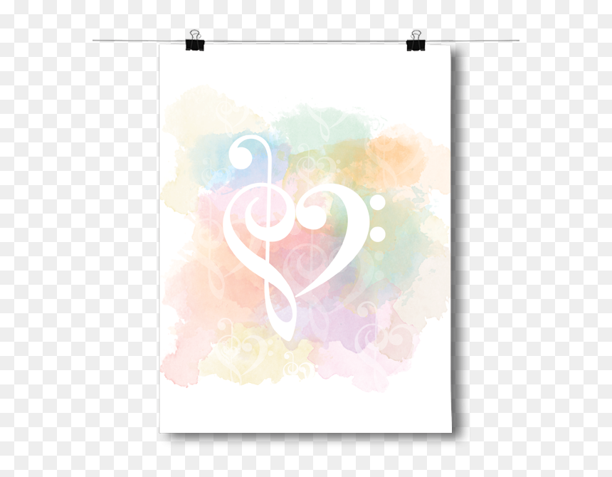 Inspired Posters Treble Clef - Heart, HD Png Download - treble clef png