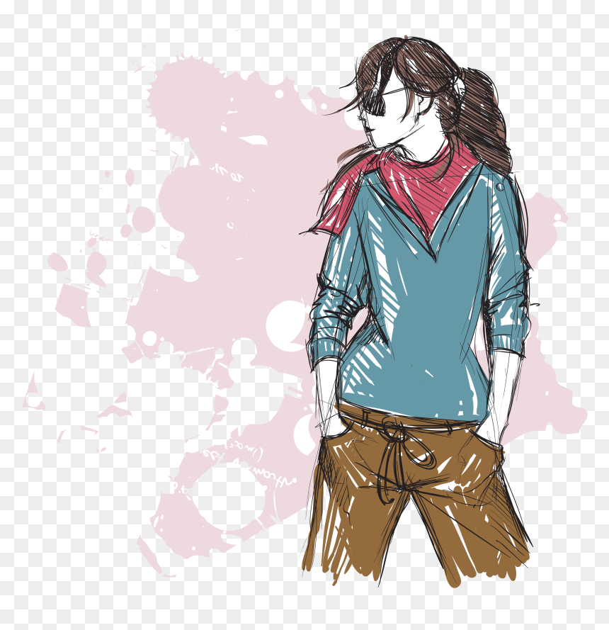 Fashion Girl Png Pic - Illustration Girl Fashion Png, Transparent Png - fashion png