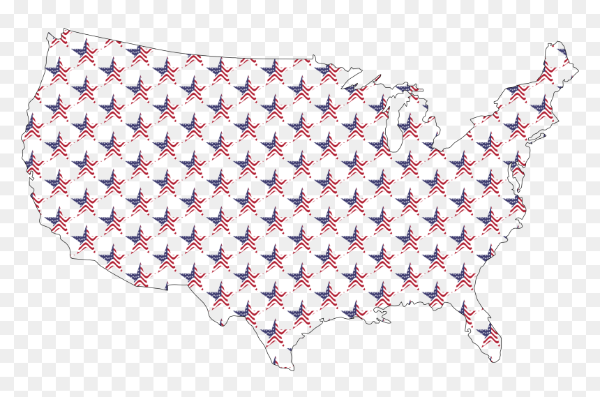 Usa Map Star Pattern Clip Arts - Portable Network Graphics, HD Png Download - usa map png