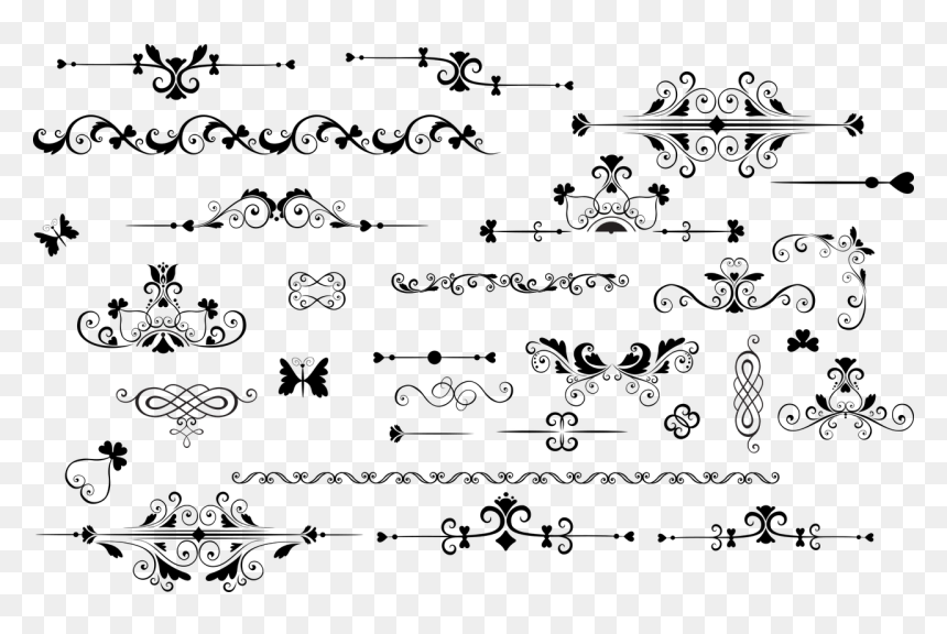 Calligraphy Flourish, HD Png Download - filigree png