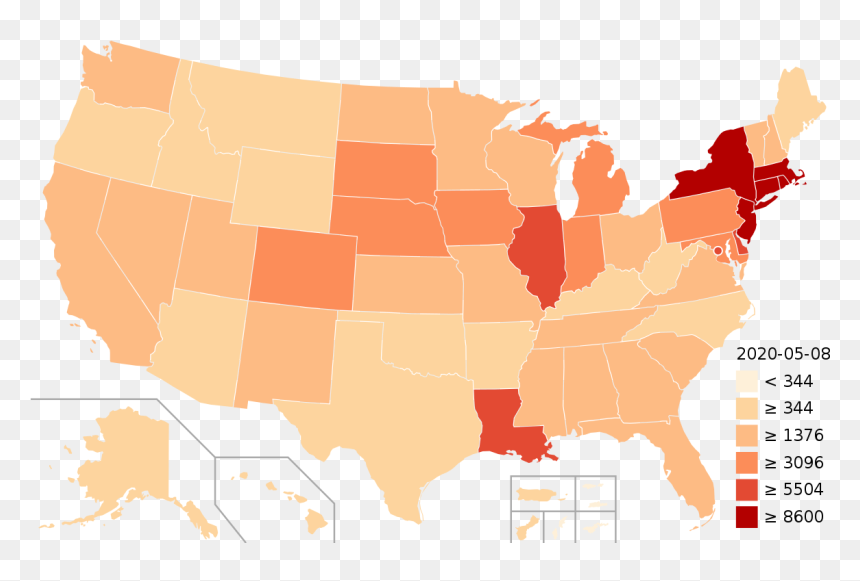 Usa Covid 19 Map, HD Png Download - usa map png