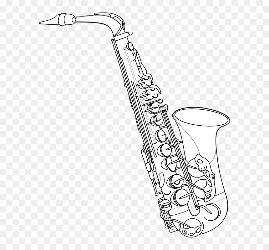 Alto Saxophone Drawing, HD Png Download - saxophone png