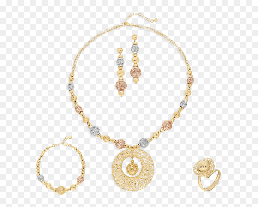 Colorful Filigree Orb Set, Tricolor Gold - Necklace, HD Png Download - filigree png
