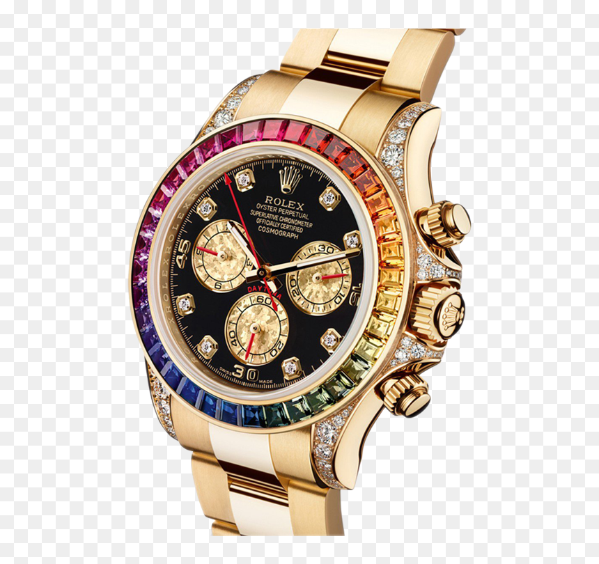 Rolex Oyster Perpetual Cosmograph Daytona Rainbow Watch - Rolex Most Expensive Watch, HD Png Download - rolex png