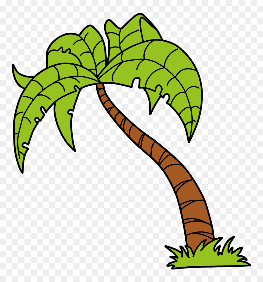 Green Palm Tree Vector - Cartoon Palm Tree Vector, HD Png Download - tree vector png