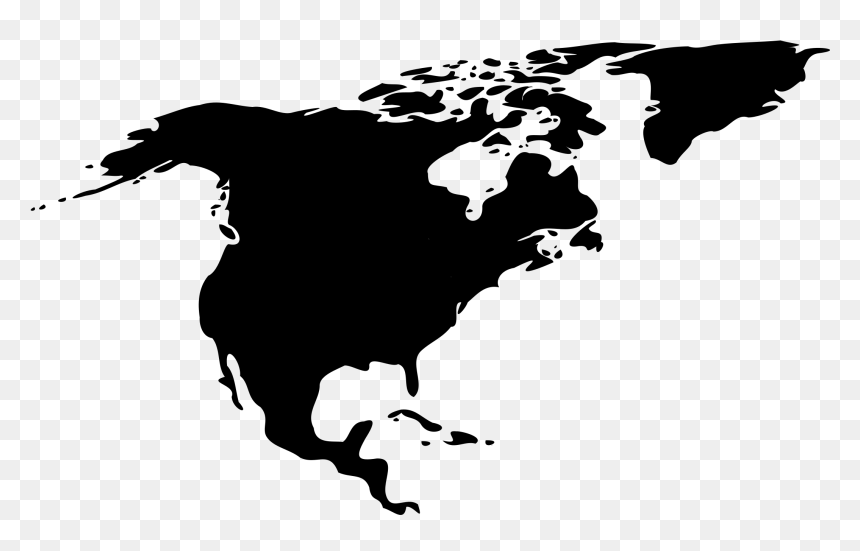 North America Clip Arts - North America Continent Black, HD Png Download - america png
