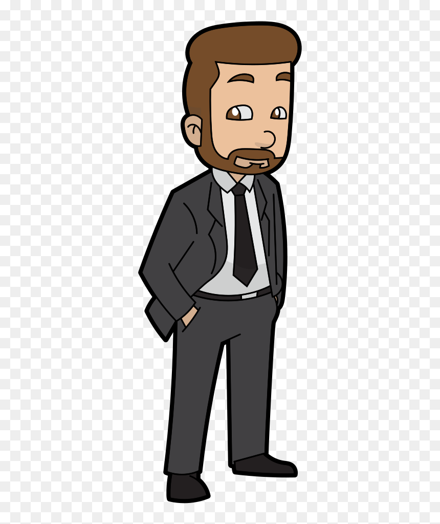 A Cartoon Businessman With Beard, HD Png Download - businessman png