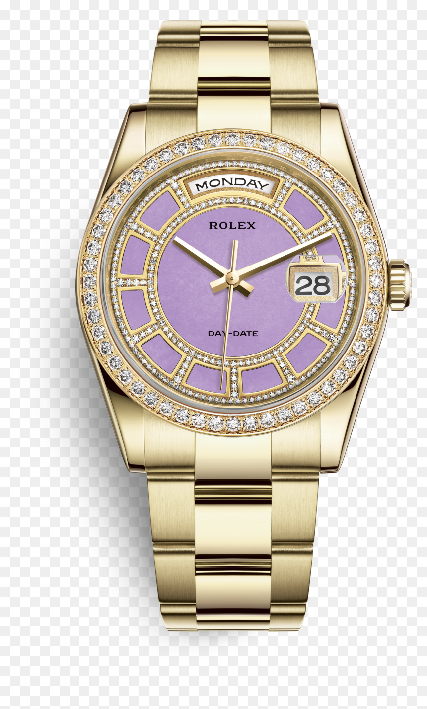 Rolex Day Date Watch Yellow Gold Png Jade Men Watch - Rolex Day Date 36 White Dial, Transparent Png - rolex png