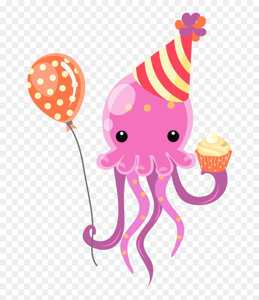 Jellyfish Clipart Happy Jellyfish - Jellyfish Happy Birthday Clipart, HD Png Download - jellyfish png