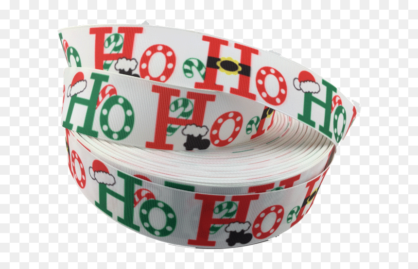 Ribbons [tag] Ho Ho Ho Grosgrain Ribbons - Circle, HD Png Download - christmas ribbon png
