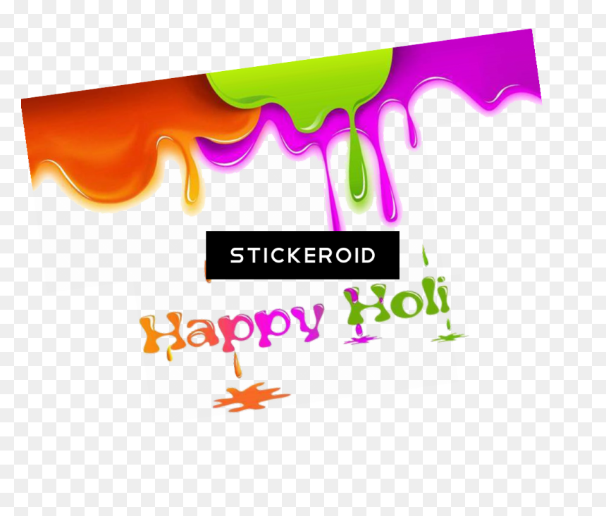 Happy Holi Text - Holyfestival Png, Transparent Png - holi colour png