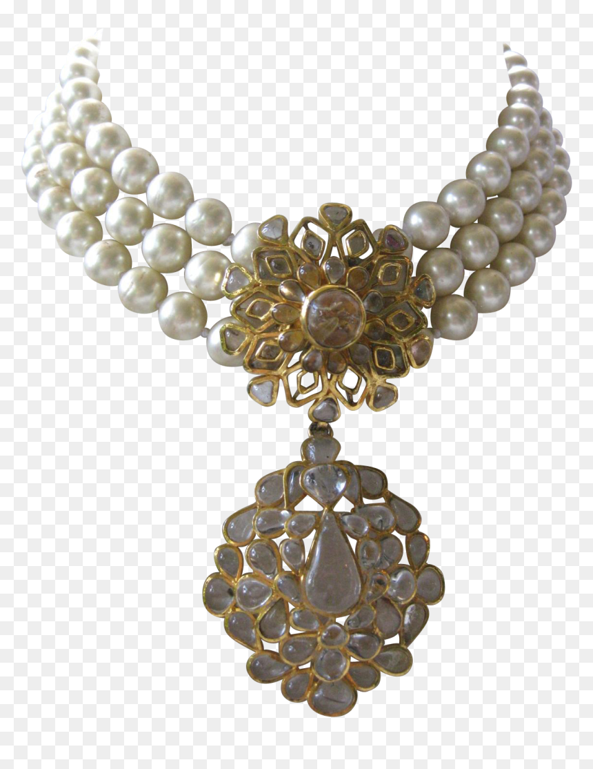 Chanel Poured Clear Glass Centerpiece & Glass Pearls - 60s Pearl Necklace Chokers, HD Png Download - pearl png