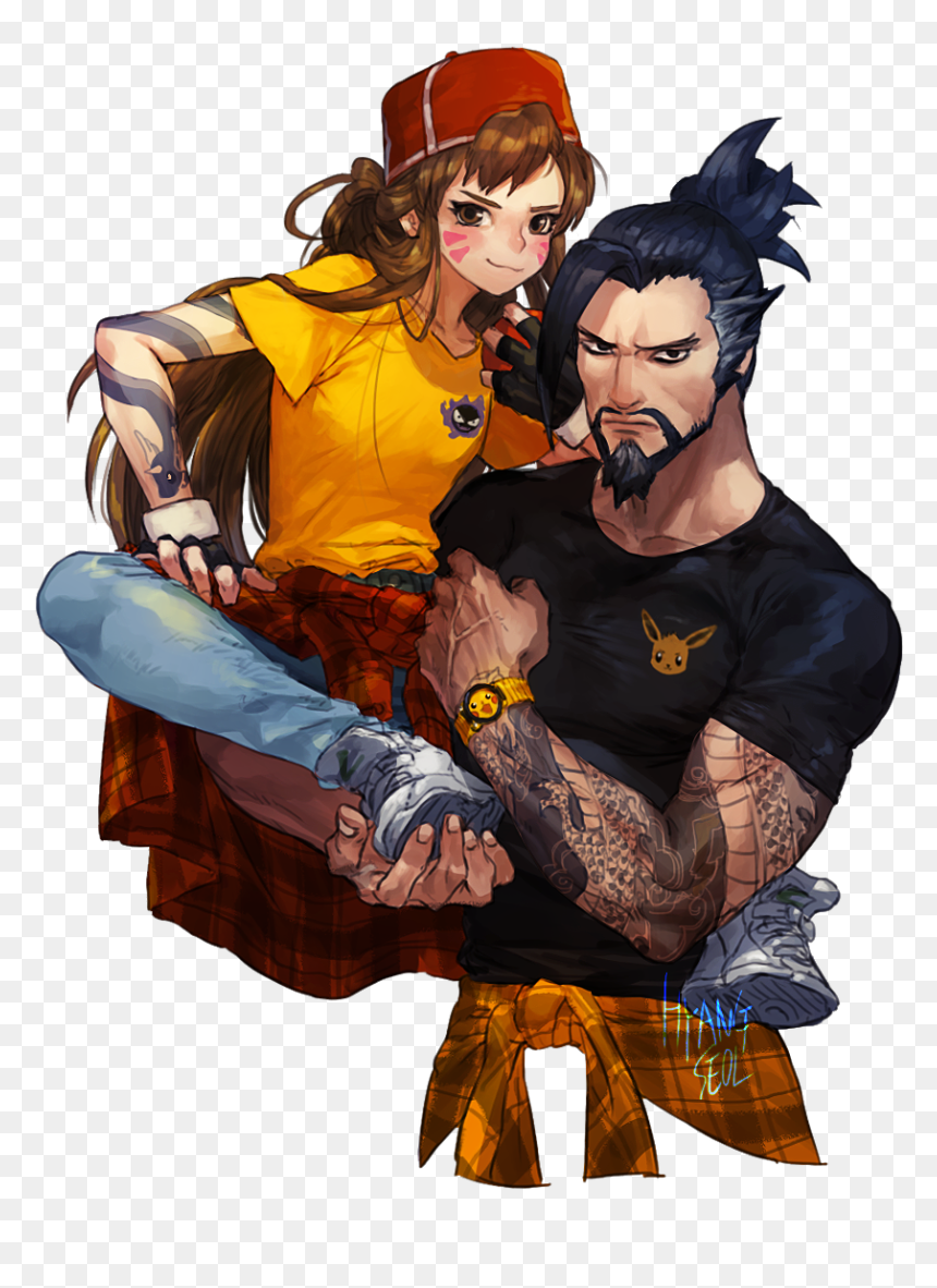 Hanzo Tattoo Png - D Va And Hanzo, Transparent Png - hanzo png
