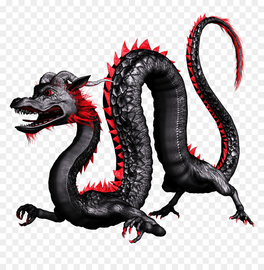 Great Pictures Of Cool Dragons - Black And Red Chinese Dragon, HD Png Download - chinese dragon png