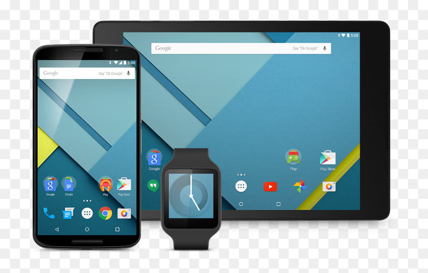 Collection Of Gadgets - Android 5.0 Lollipop, HD Png Download - mobile clipart png